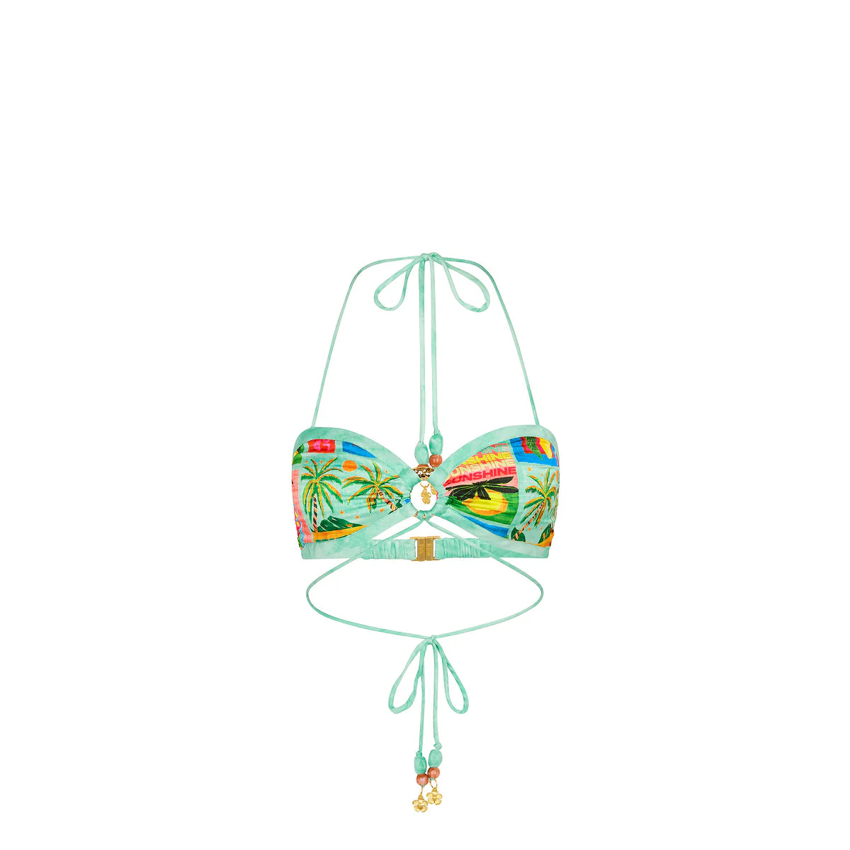 Strappy Ring Tie Crop Top - Ocean Honey
