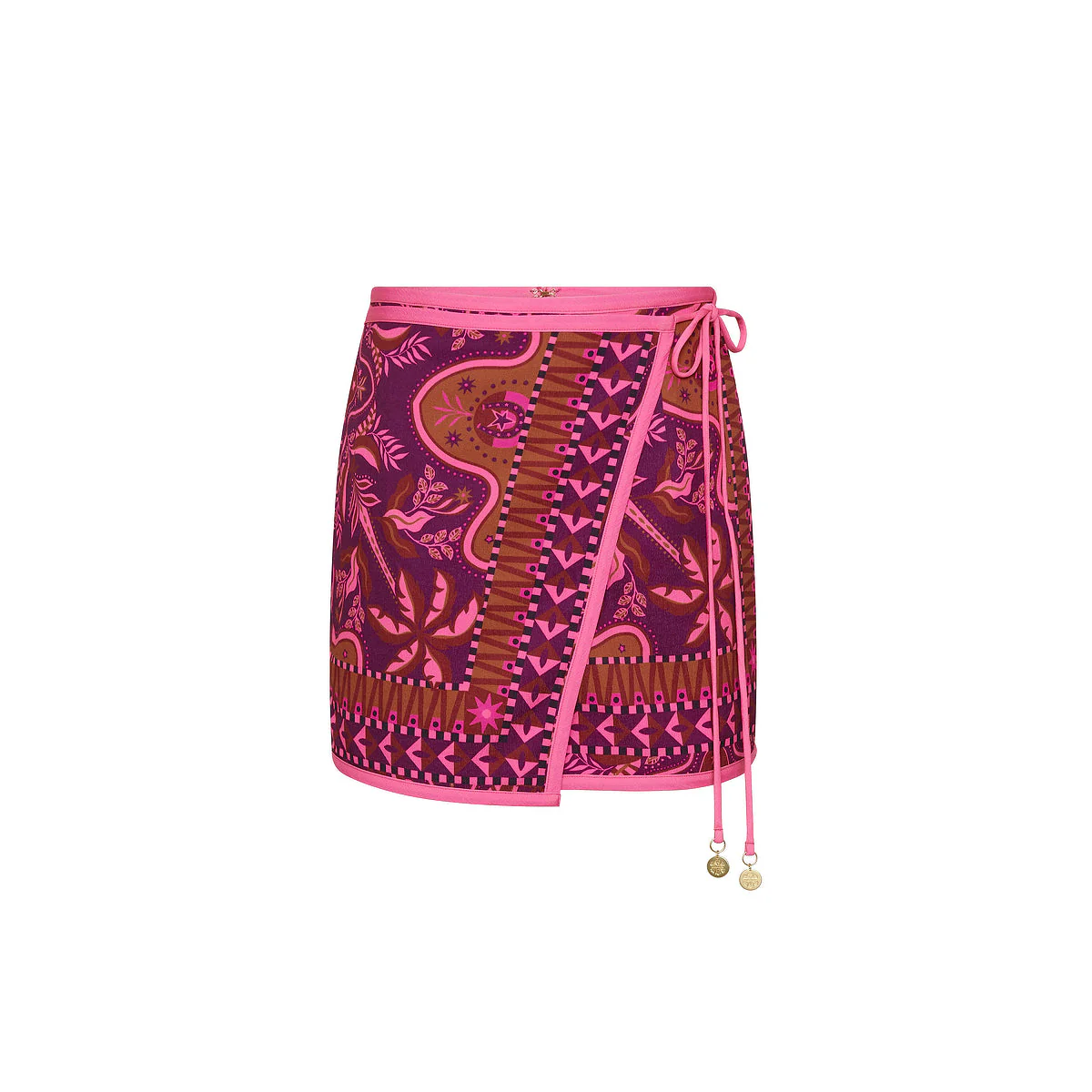 Tie Wrap Mini Skirt - Whiskey Waves