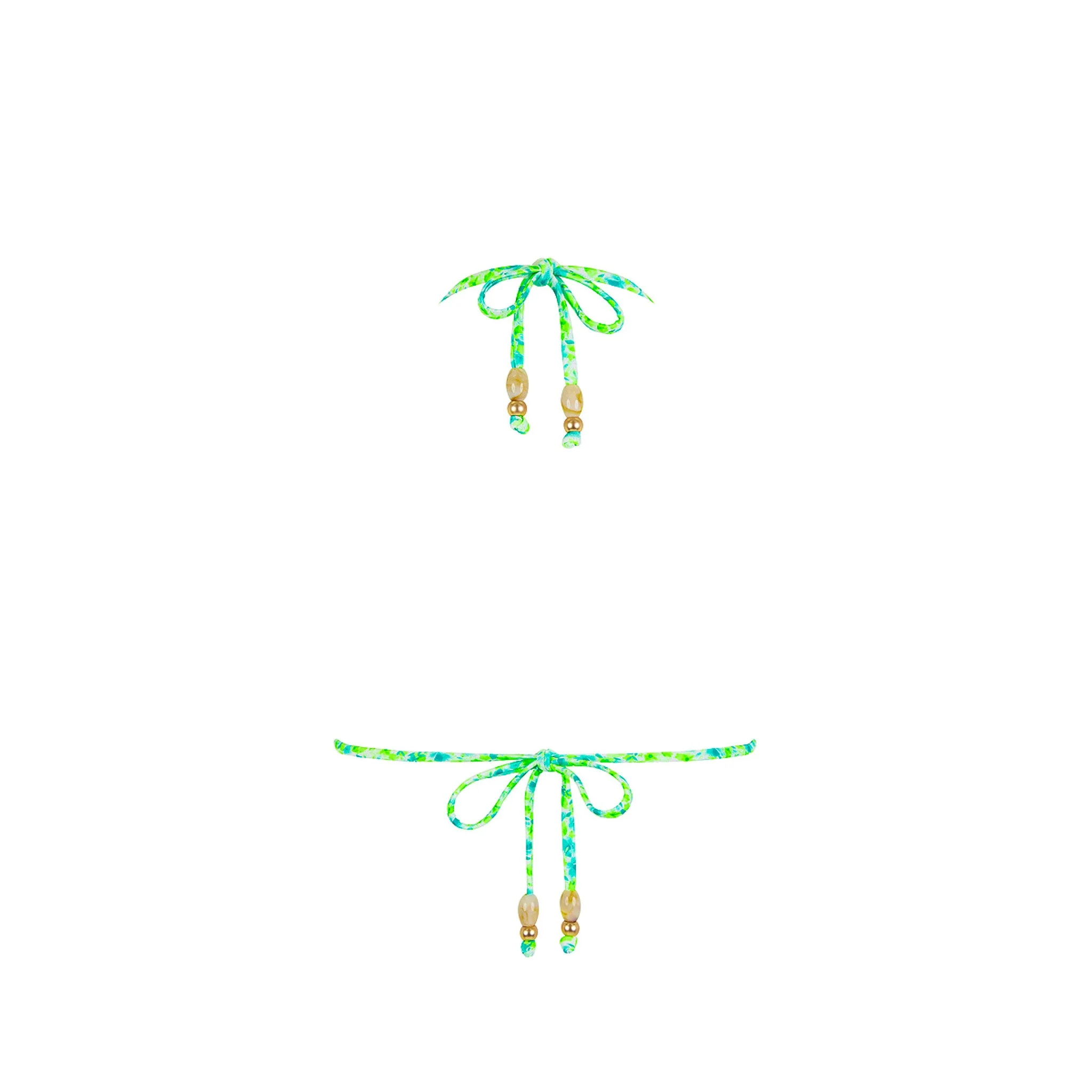 Trio Ring Triangle Bikini Top - Apple Blossom - Image 10