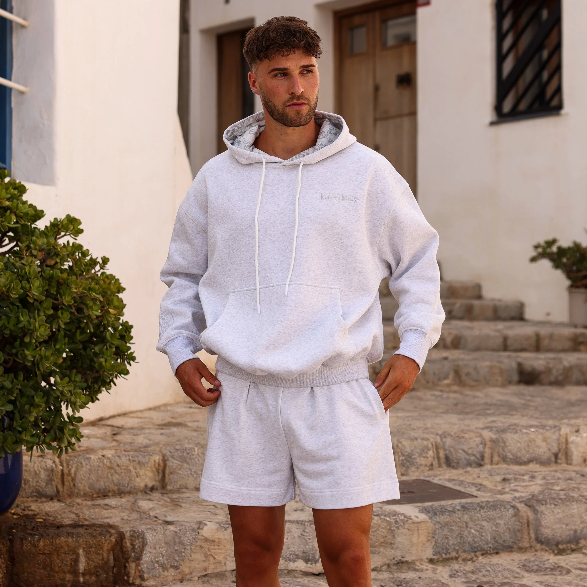 Unisex Lounge Shorts - Silver Stone - Image 7